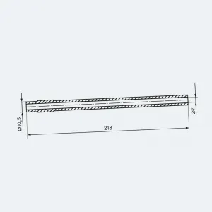 Силиконовый патрубок Melasty 3202-1, 218 мм, Ø 7/13.5 мм
